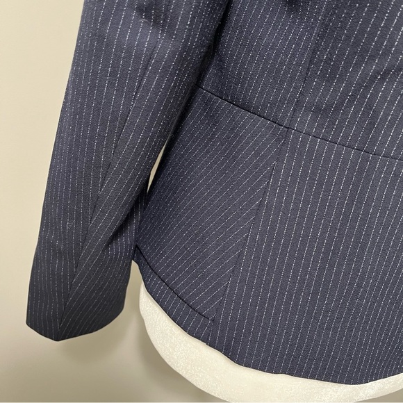 HUGO Hugo Boss Regular Fit Single Breasted Midnight Blue Pinstripe Blazer - Picture 10 of 14